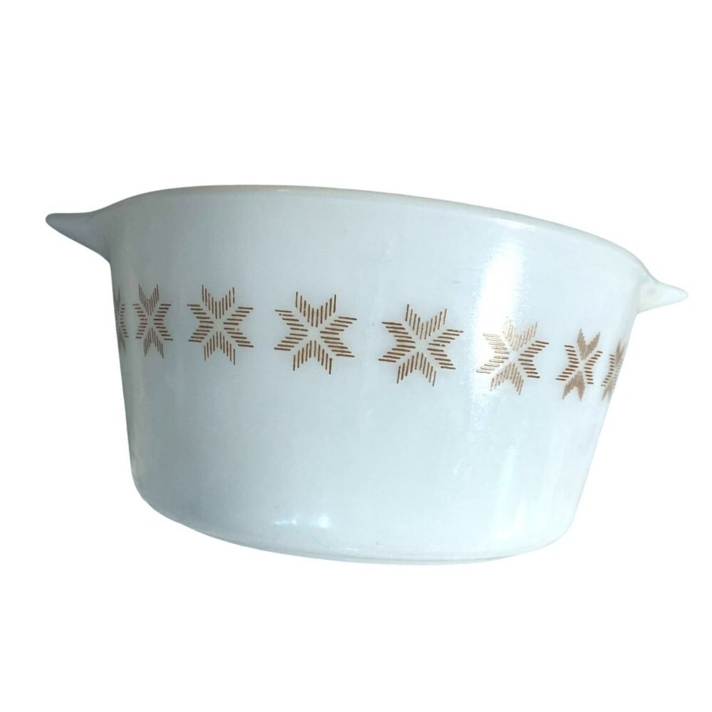 Pyrex 473-1 Qt Vintage Pyrex Town & Country Casserole Dish, Brown Motif